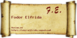Fodor Elfrida névjegykártya